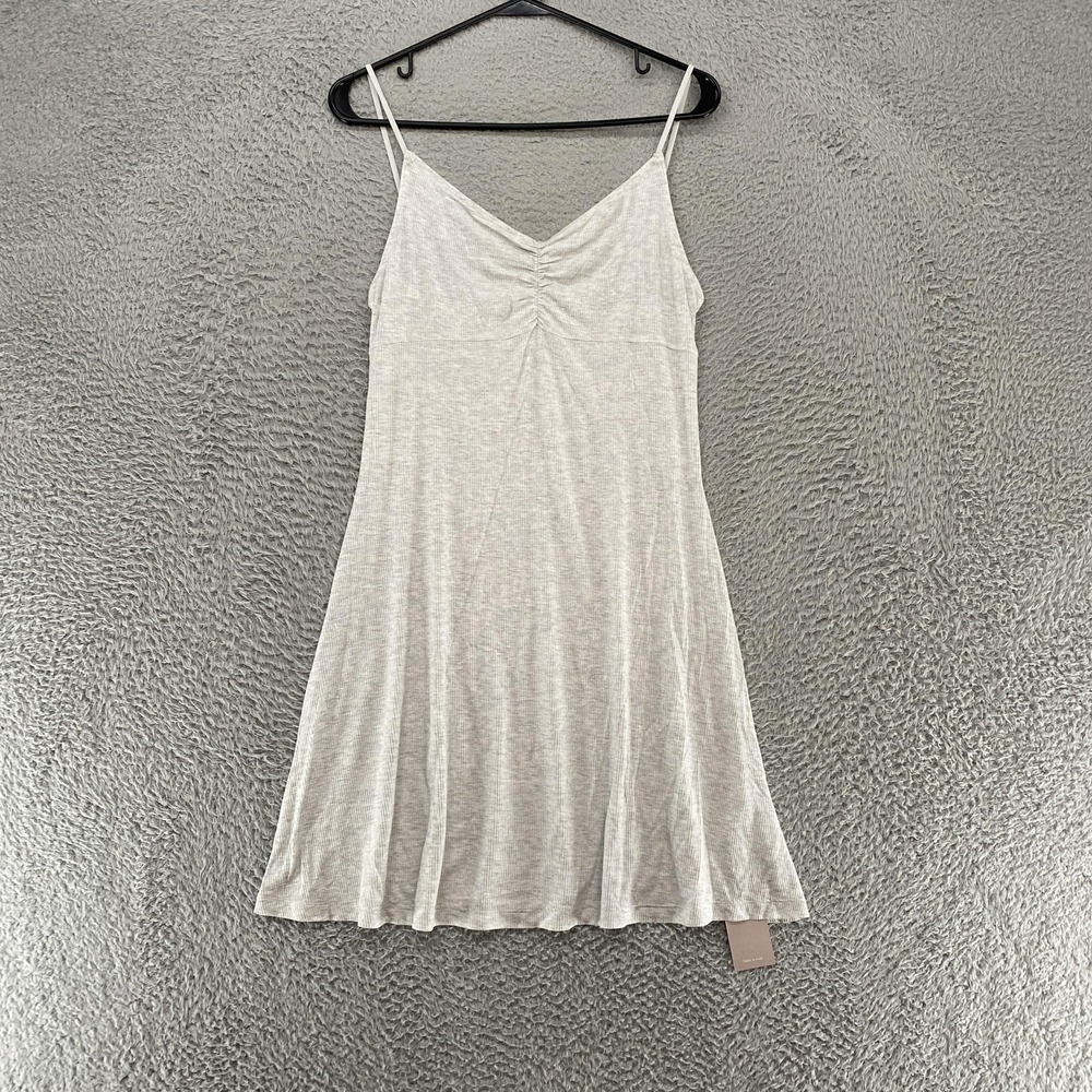 Nap Loungewear Dress Womens Medium Gray Babydoll Ribbed Lounge Sleepwear